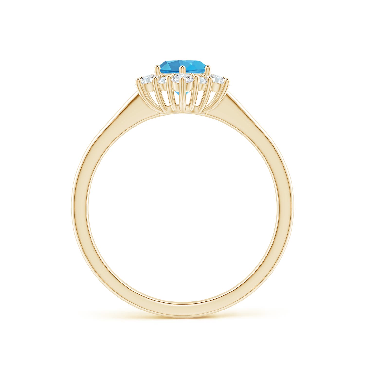 AA - Swiss Blue Topaz / 0.88 CT / 14 KT Yellow Gold