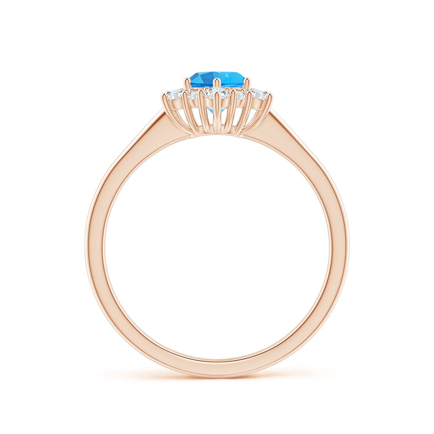 AAA - Swiss Blue Topaz / 0.88 CT / 14 KT Rose Gold