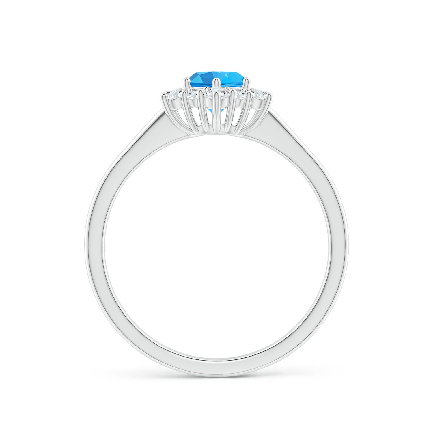 AAA - Swiss Blue Topaz / 0.88 CT / 14 KT White Gold