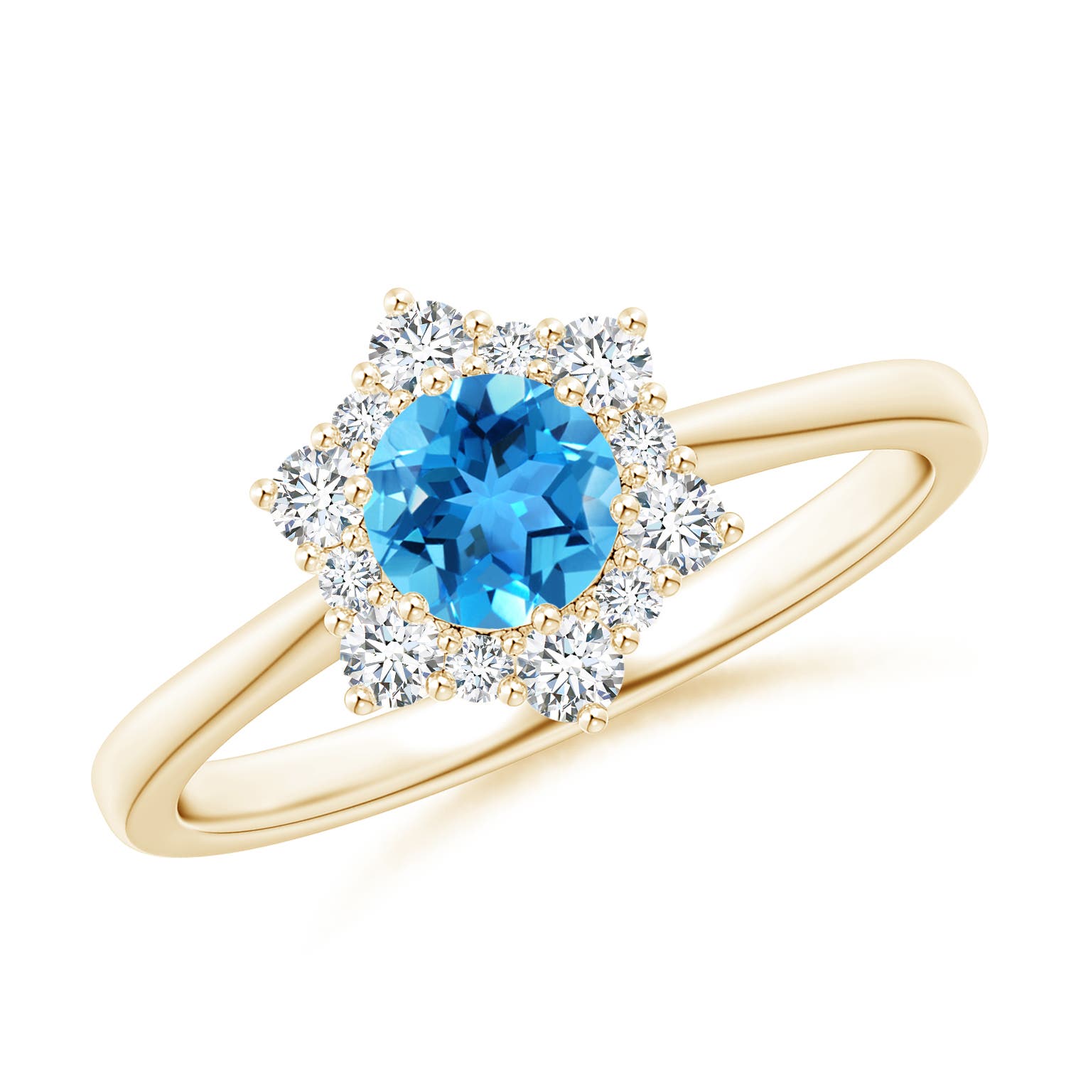 AAA - Swiss Blue Topaz / 0.88 CT / 14 KT Yellow Gold