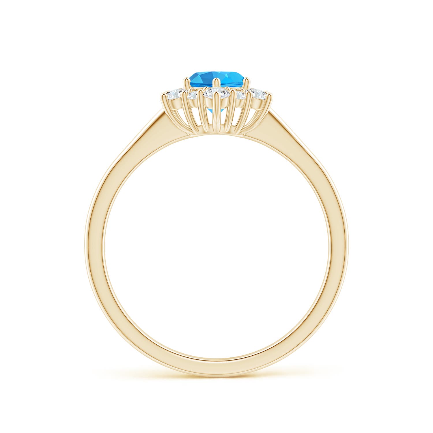 AAA - Swiss Blue Topaz / 0.88 CT / 14 KT Yellow Gold