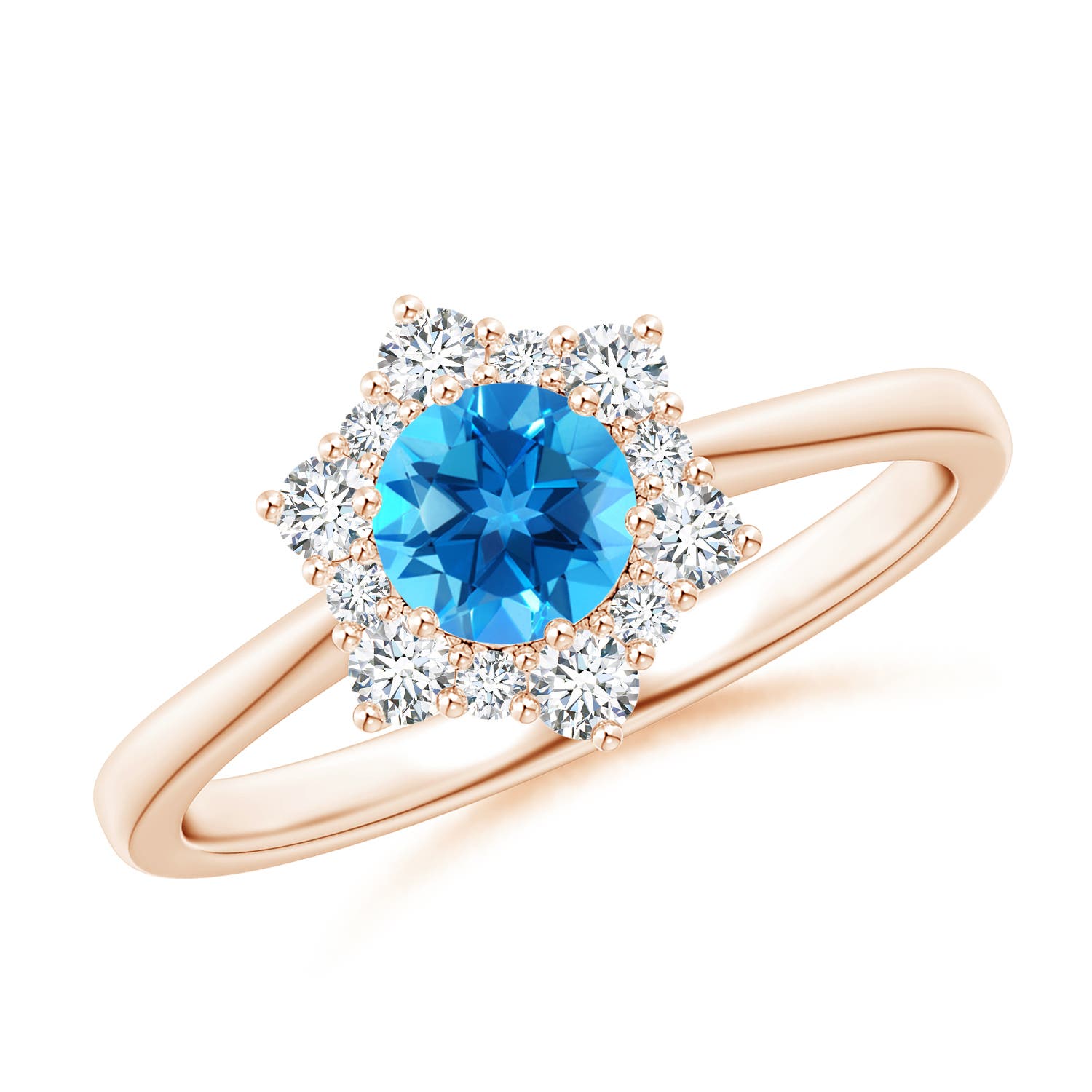 AAAA - Swiss Blue Topaz / 0.88 CT / 14 KT Rose Gold