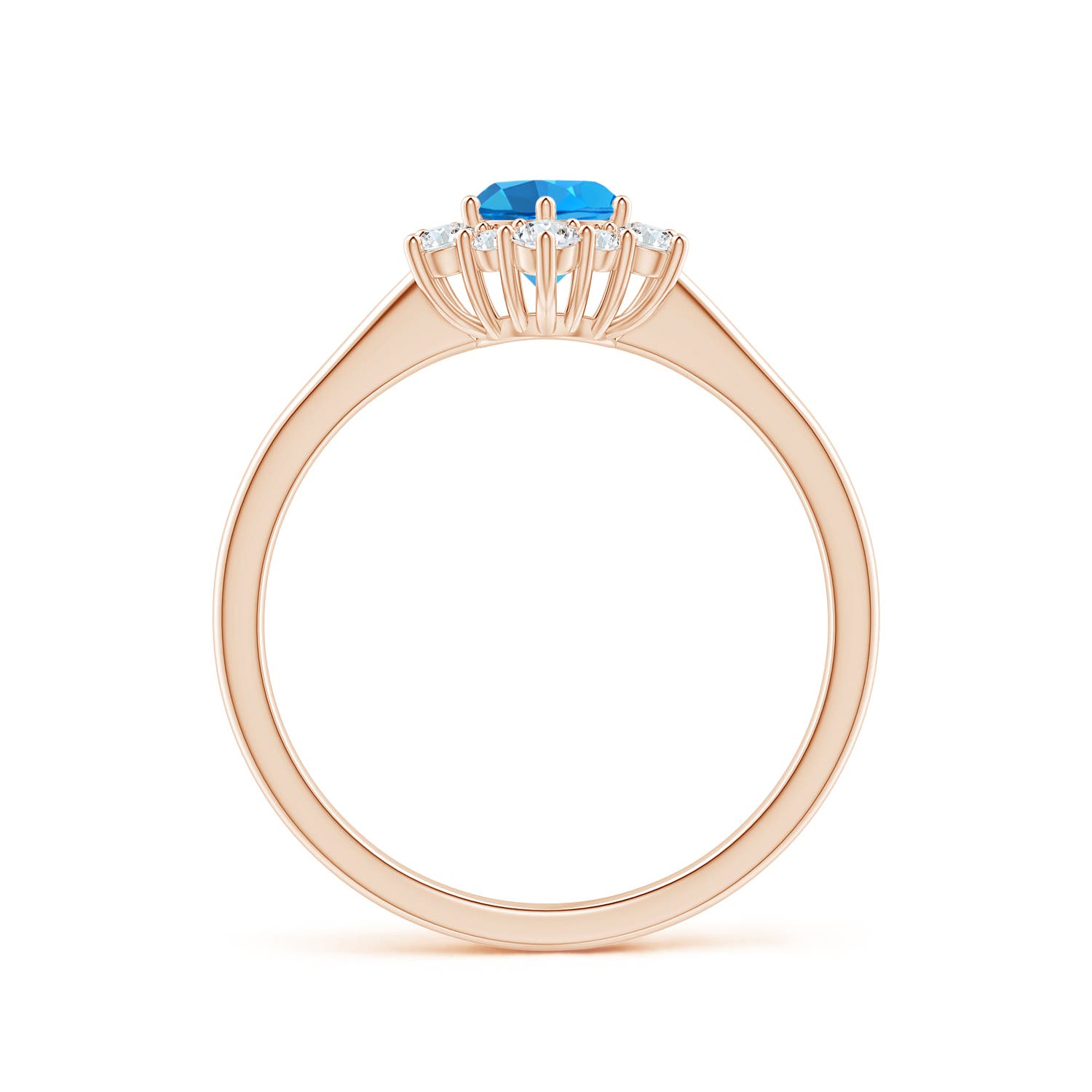 AAAA - Swiss Blue Topaz / 0.88 CT / 14 KT Rose Gold