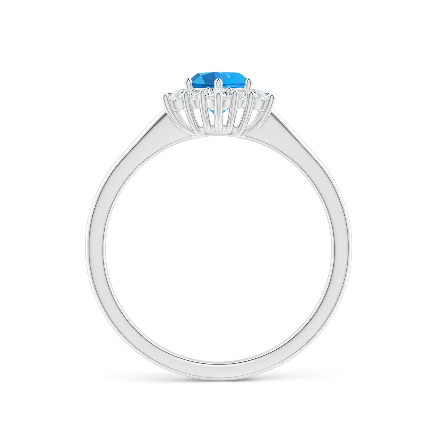 AAAA - Swiss Blue Topaz / 0.88 CT / 14 KT White Gold