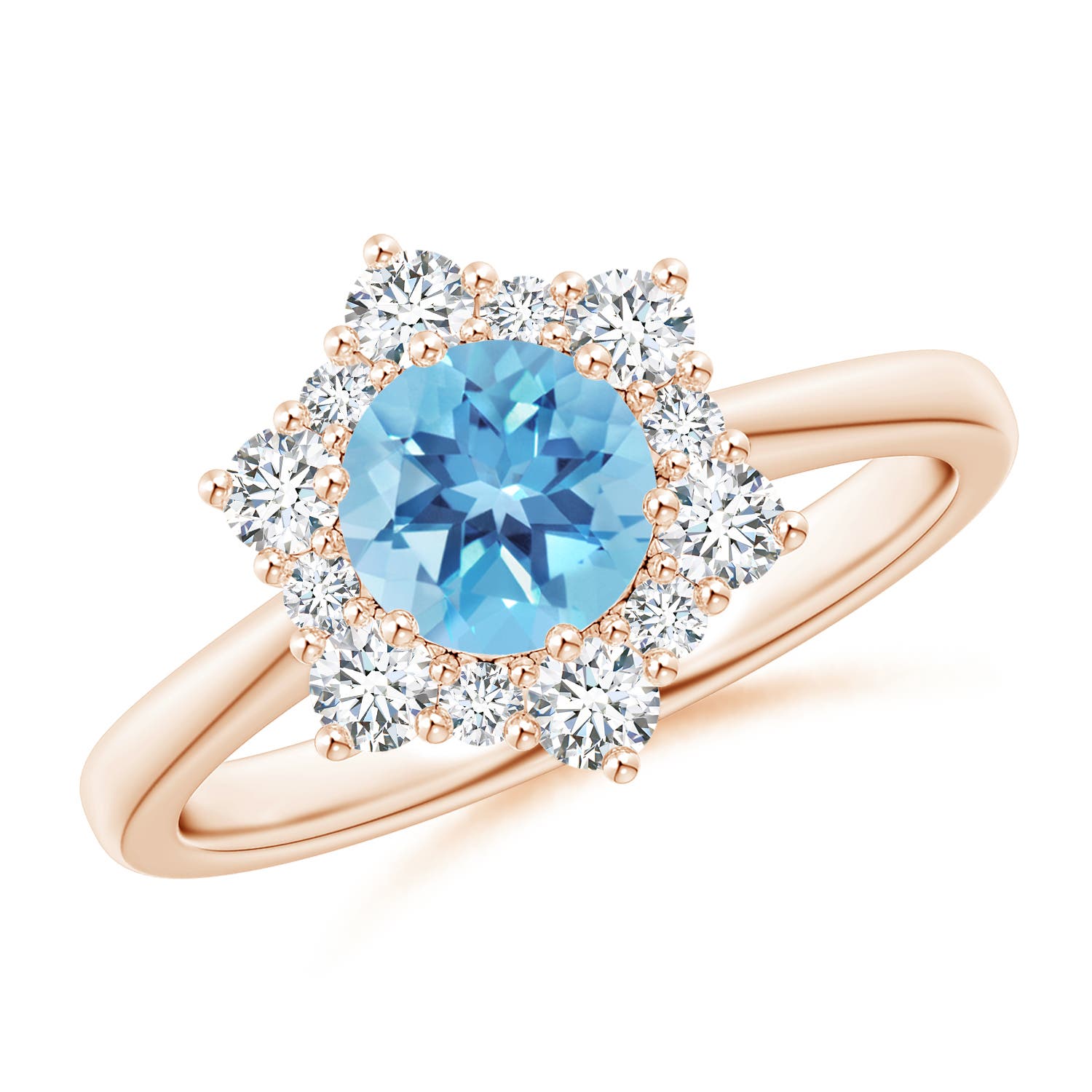 A - Swiss Blue Topaz / 1.47 CT / 14 KT Rose Gold