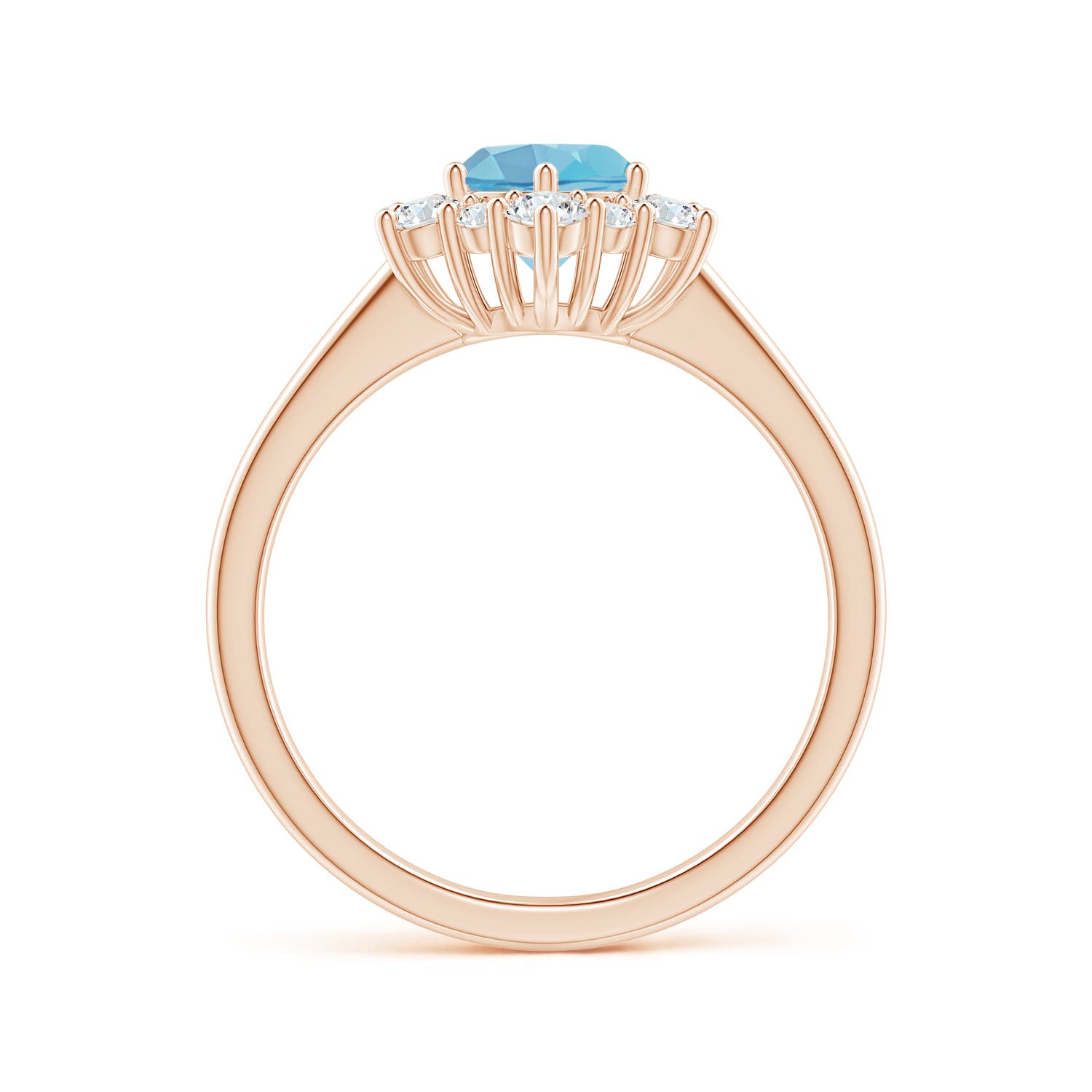 A - Swiss Blue Topaz / 1.47 CT / 14 KT Rose Gold