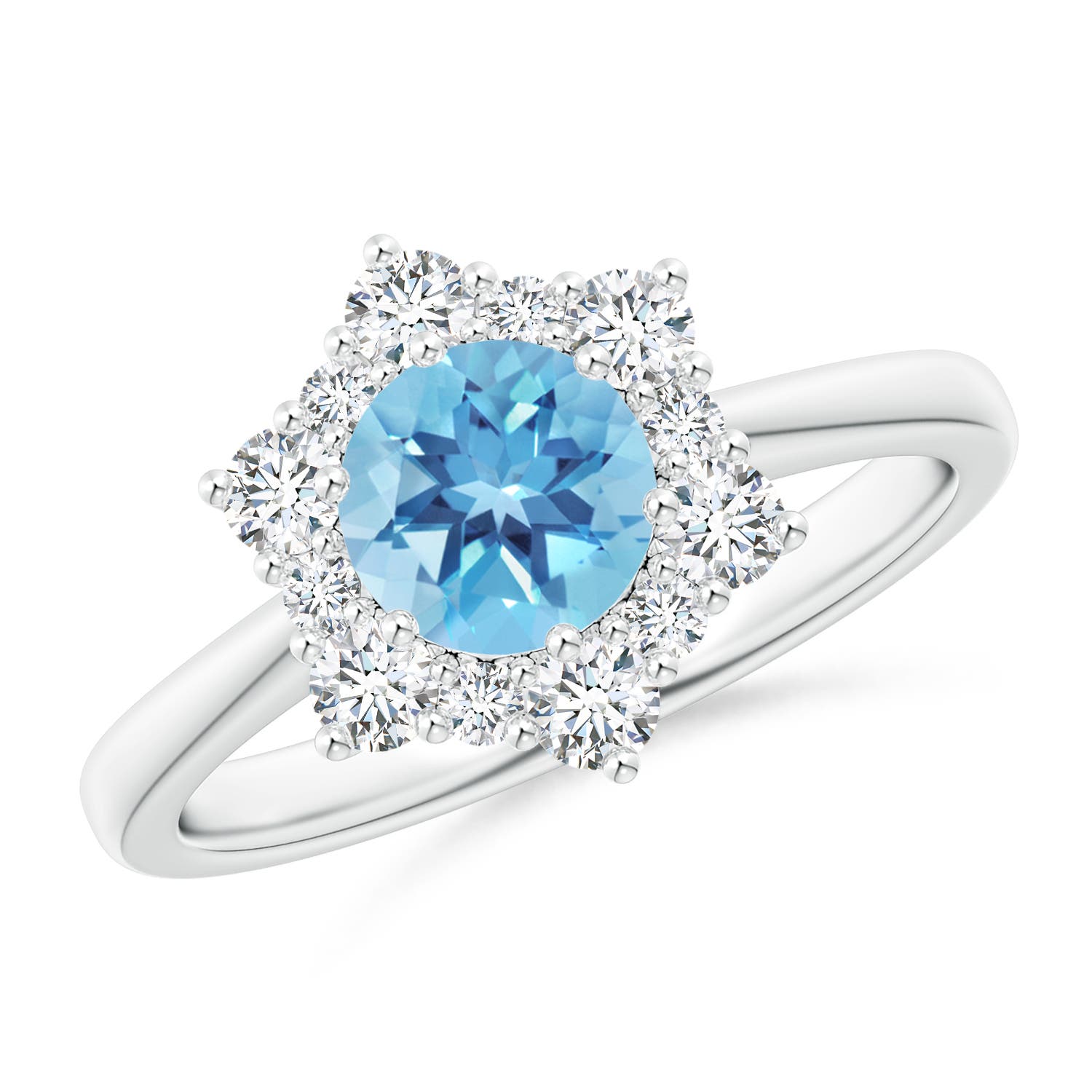 A - Swiss Blue Topaz / 1.47 CT / 14 KT White Gold