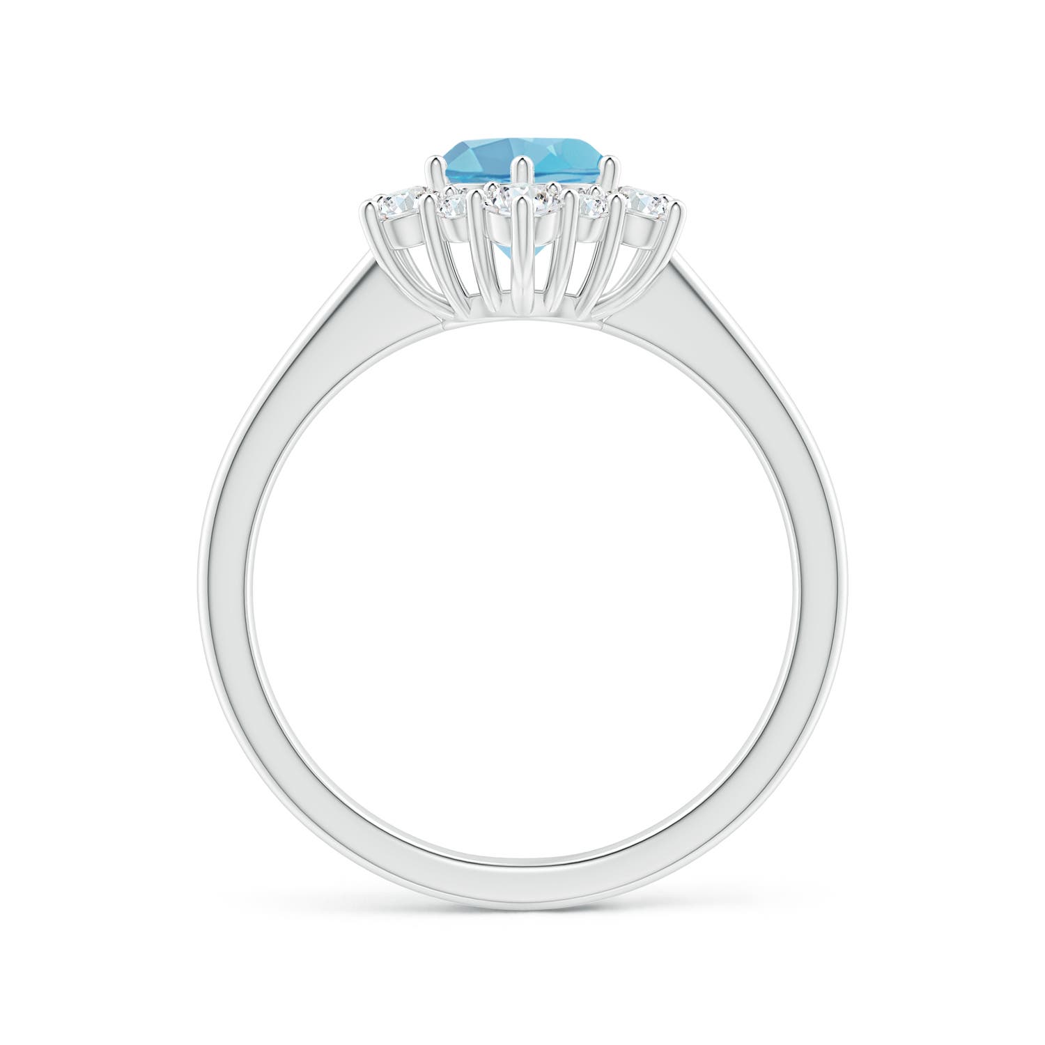 A - Swiss Blue Topaz / 1.47 CT / 14 KT White Gold