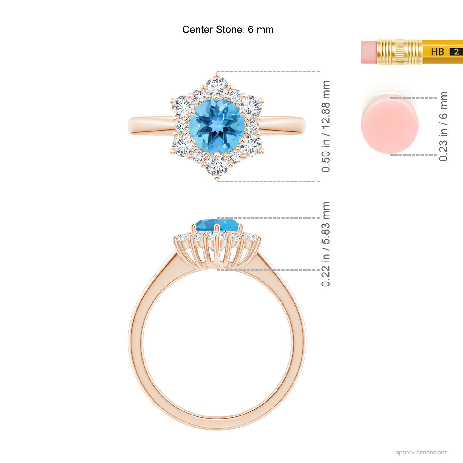 AA - Swiss Blue Topaz / 1.47 CT / 14 KT Rose Gold