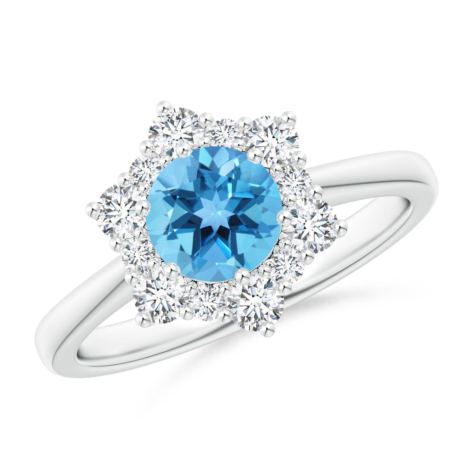 AA - Swiss Blue Topaz / 1.47 CT / 14 KT White Gold