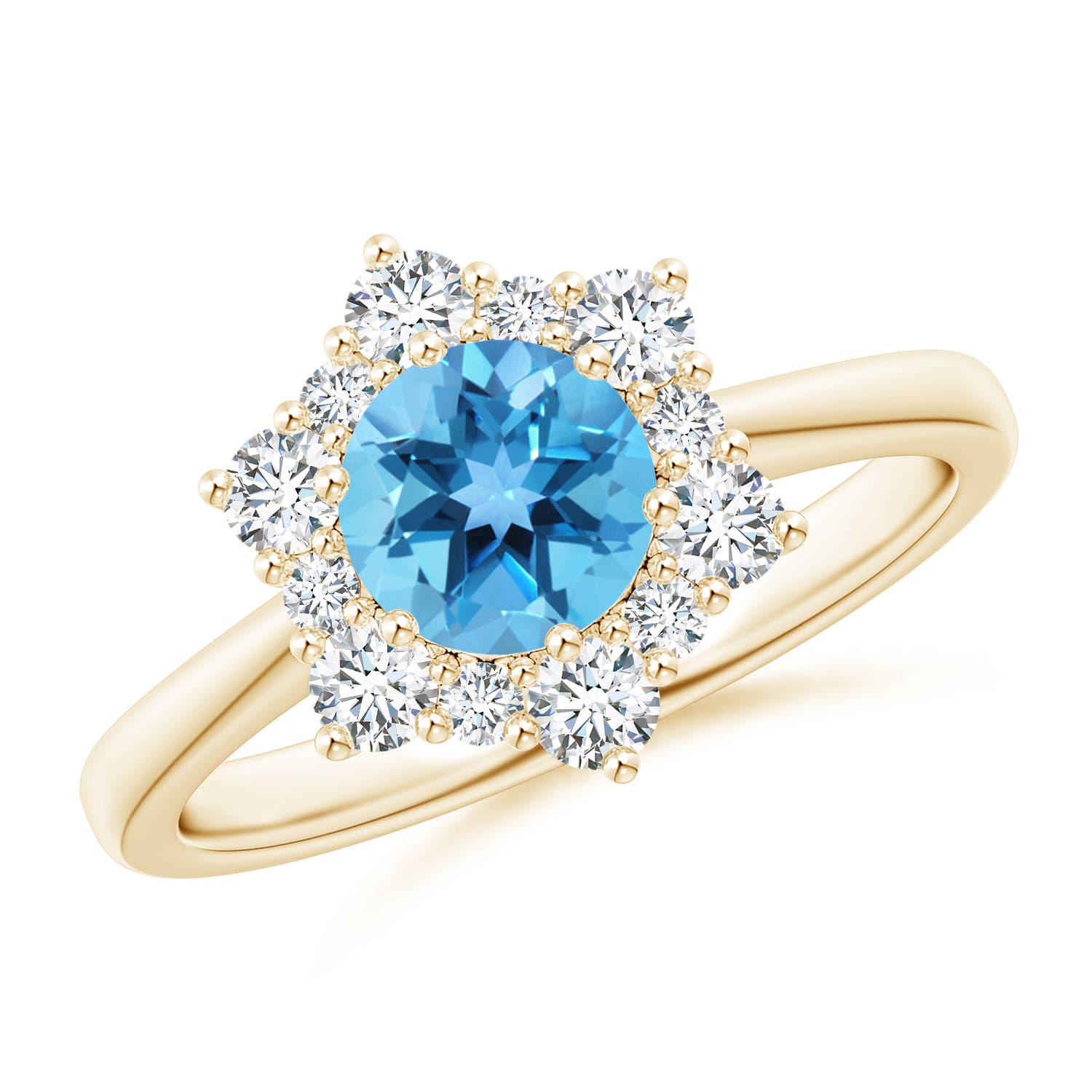 AA - Swiss Blue Topaz / 1.47 CT / 14 KT Yellow Gold