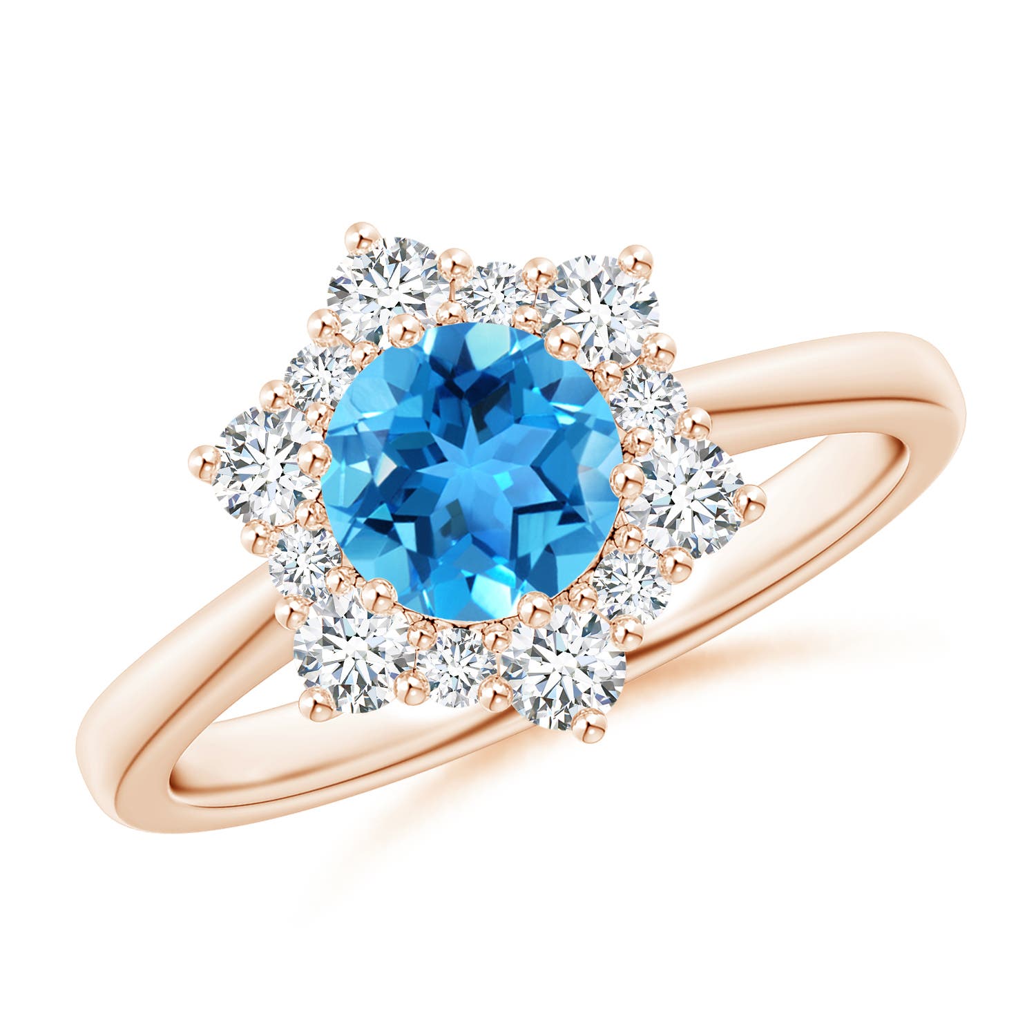 AAA - Swiss Blue Topaz / 1.47 CT / 14 KT Rose Gold