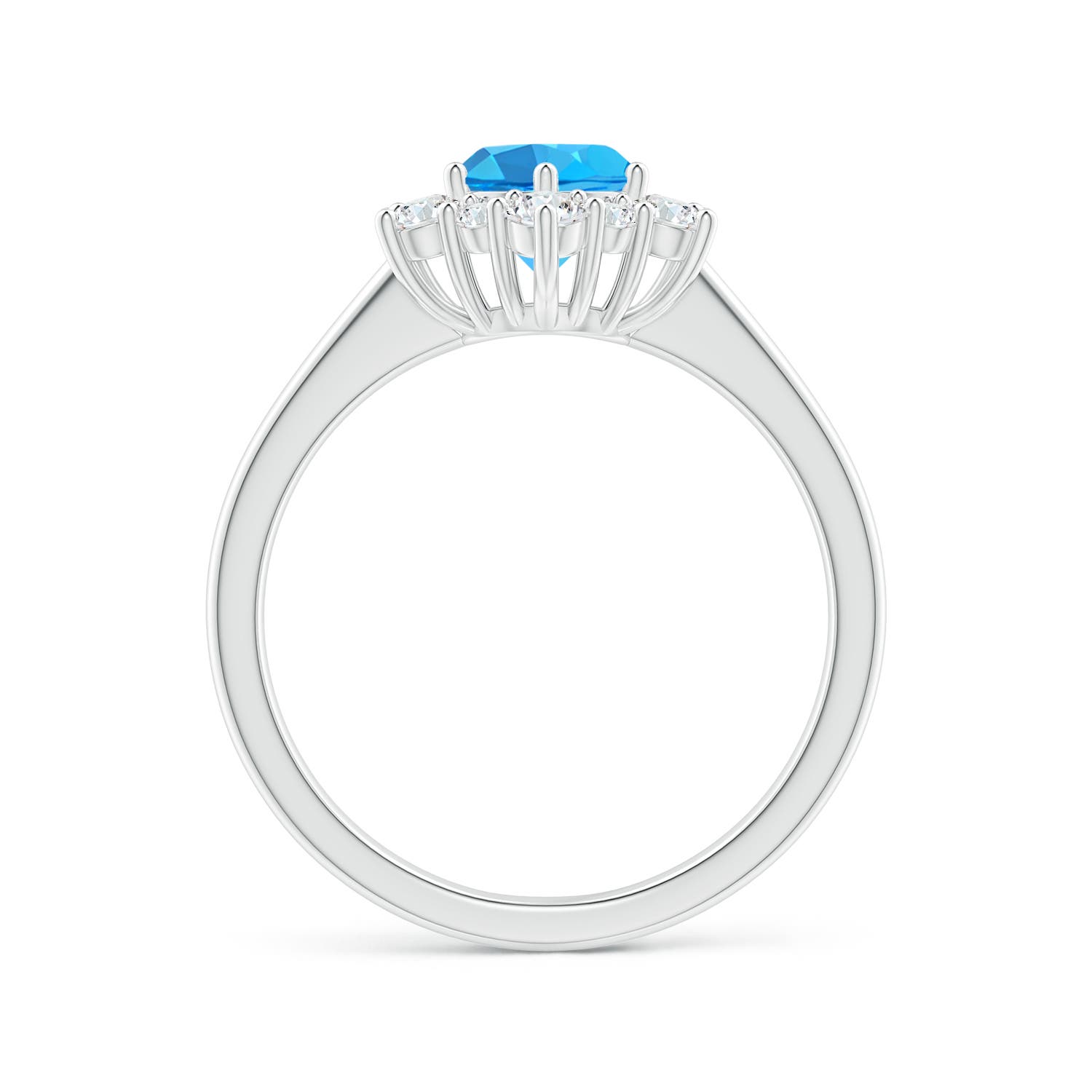 AAA - Swiss Blue Topaz / 1.47 CT / 14 KT White Gold