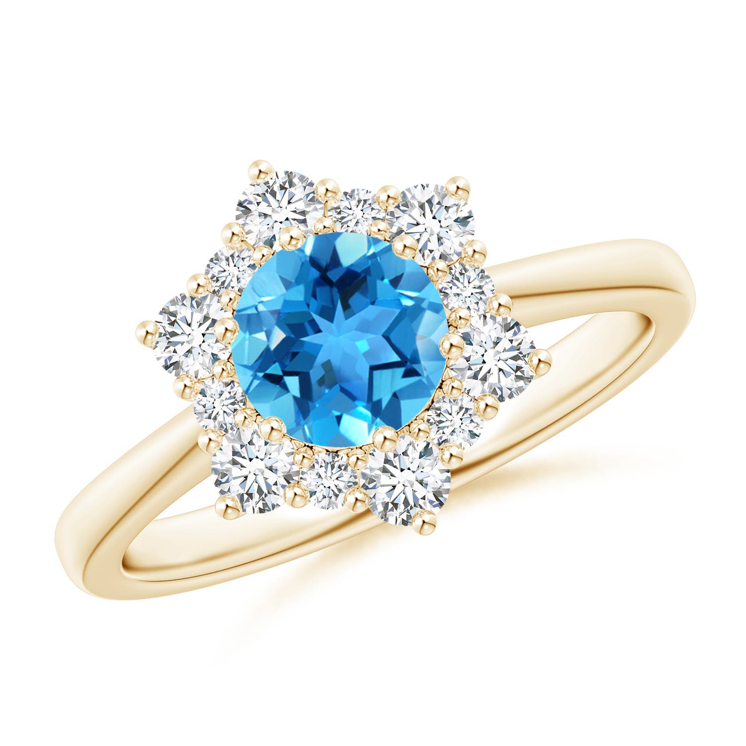 AAA - Swiss Blue Topaz / 1.47 CT / 14 KT Yellow Gold