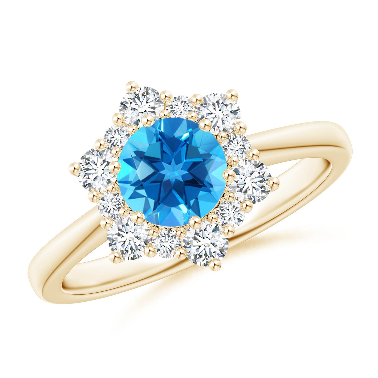 AAAA - Swiss Blue Topaz / 1.47 CT / 14 KT Yellow Gold