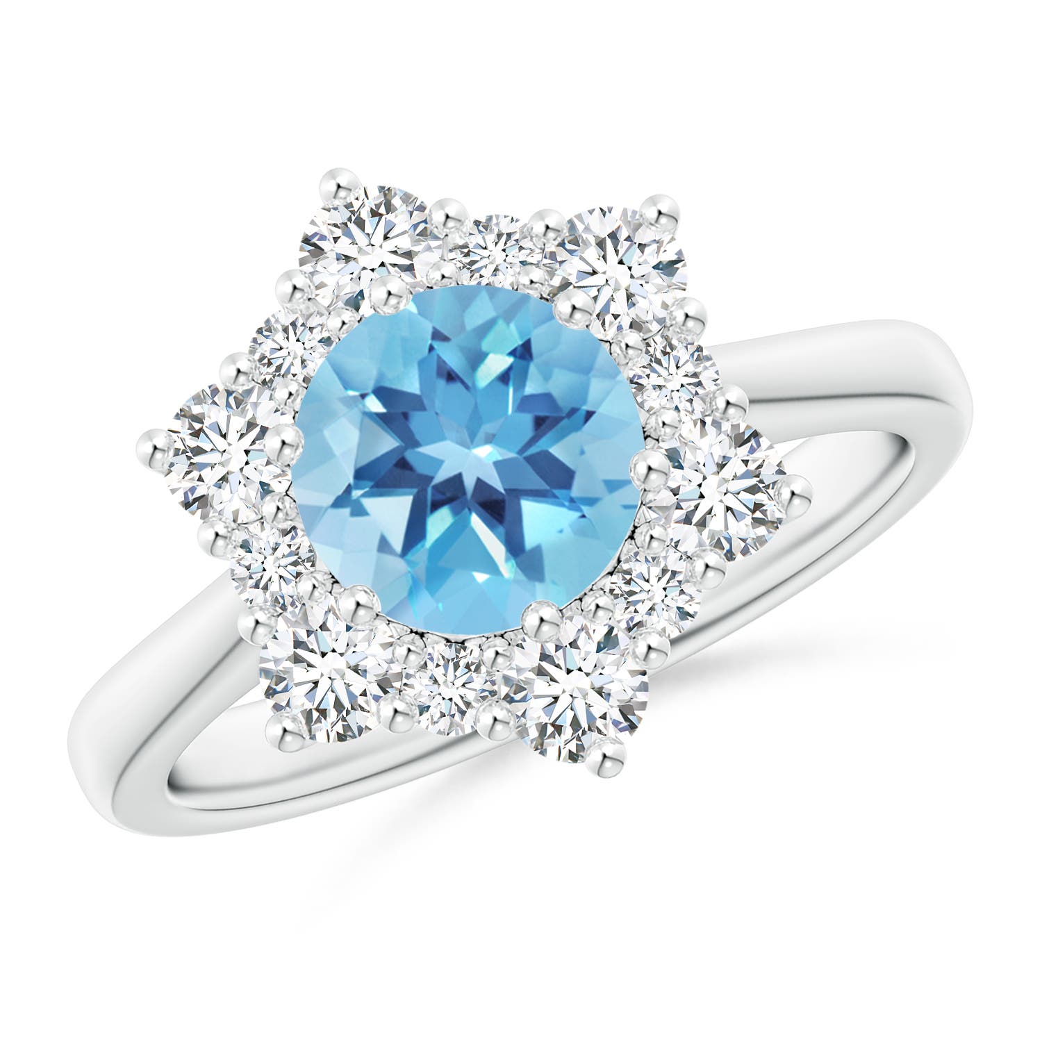 A - Swiss Blue Topaz / 2.35 CT / 14 KT White Gold