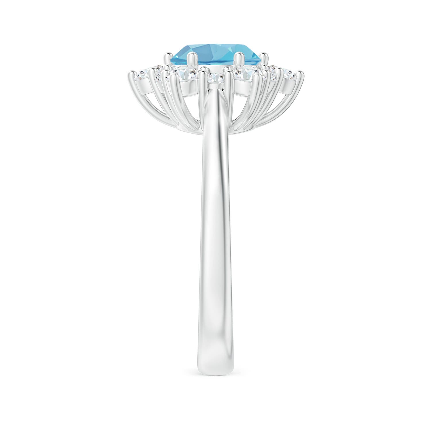 A - Swiss Blue Topaz / 2.35 CT / 14 KT White Gold