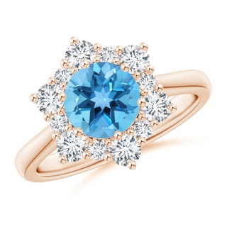 Round AA Swiss Blue Topaz