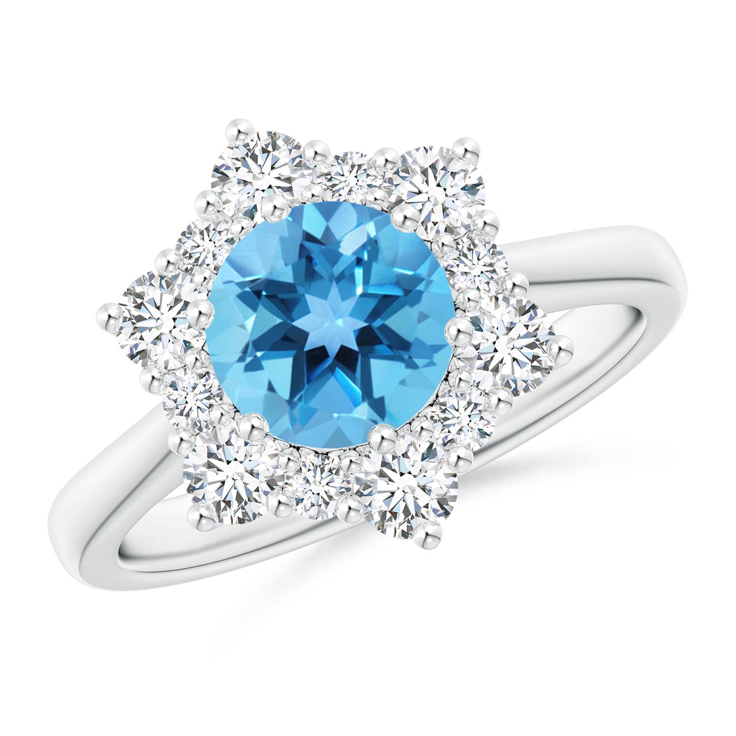 AA - Swiss Blue Topaz / 2.35 CT / 14 KT White Gold