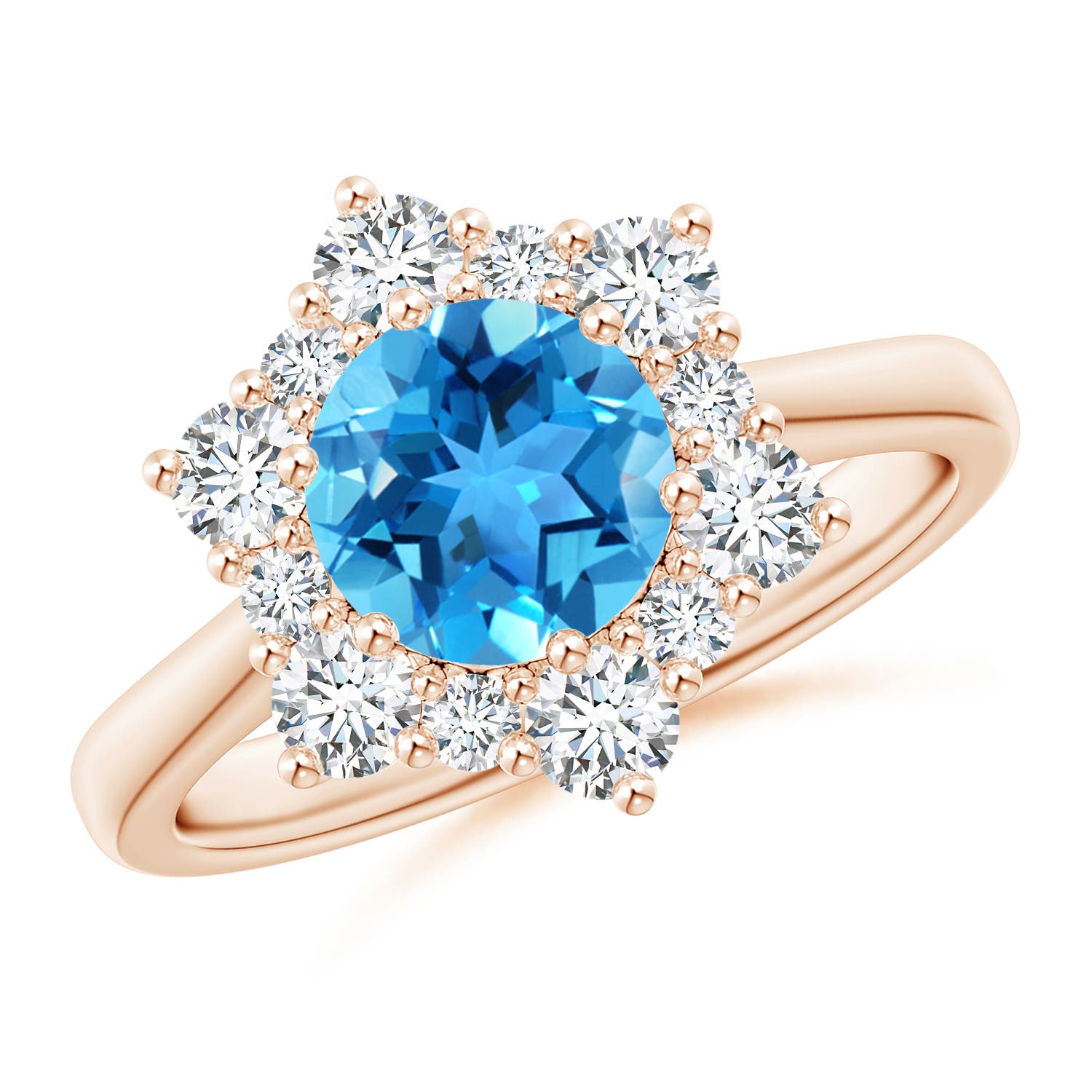 AAA - Swiss Blue Topaz / 2.35 CT / 14 KT Rose Gold