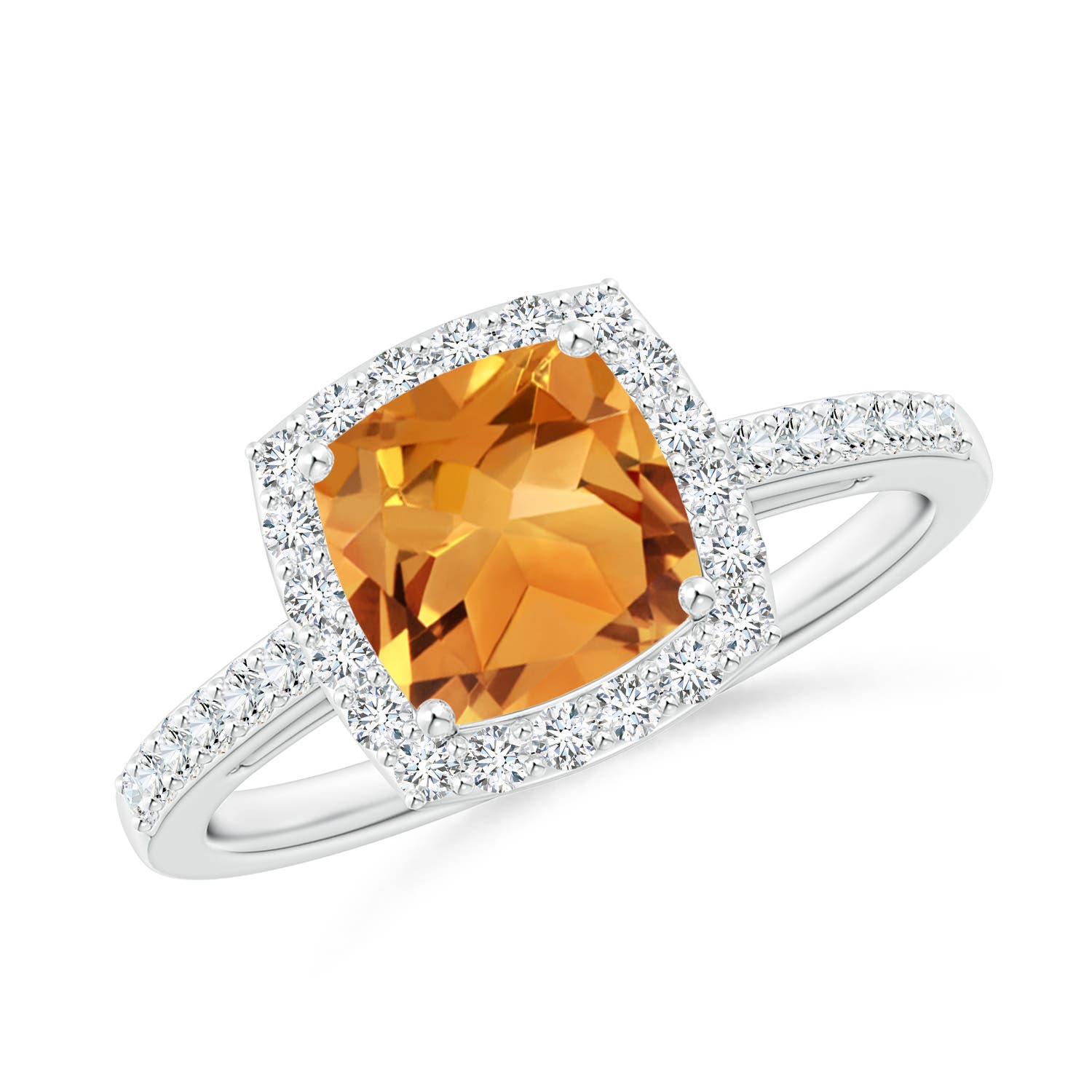 AA - Citrine / 1.7 CT / 14 KT White Gold