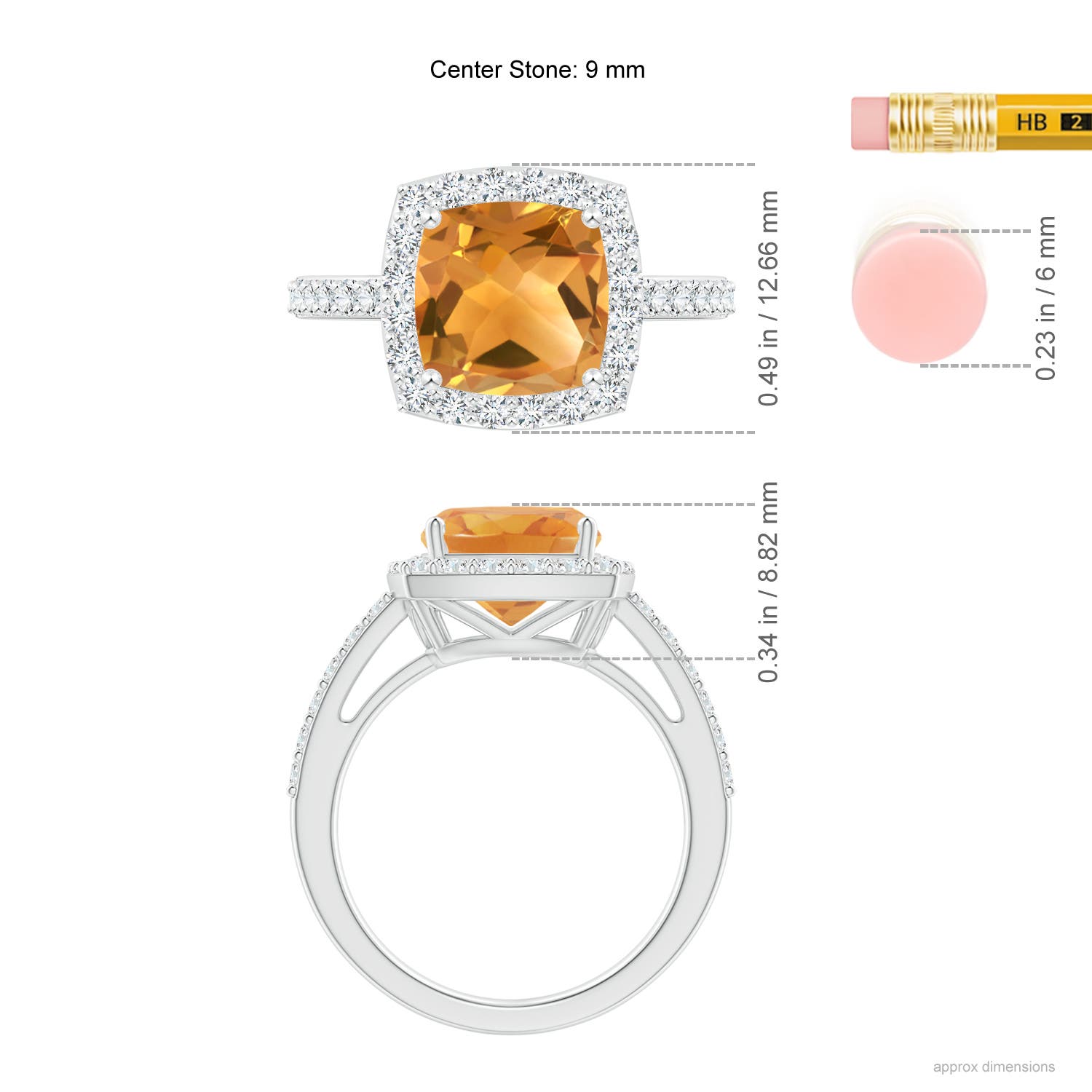 A - Citrine / 3.13 CT / 14 KT White Gold