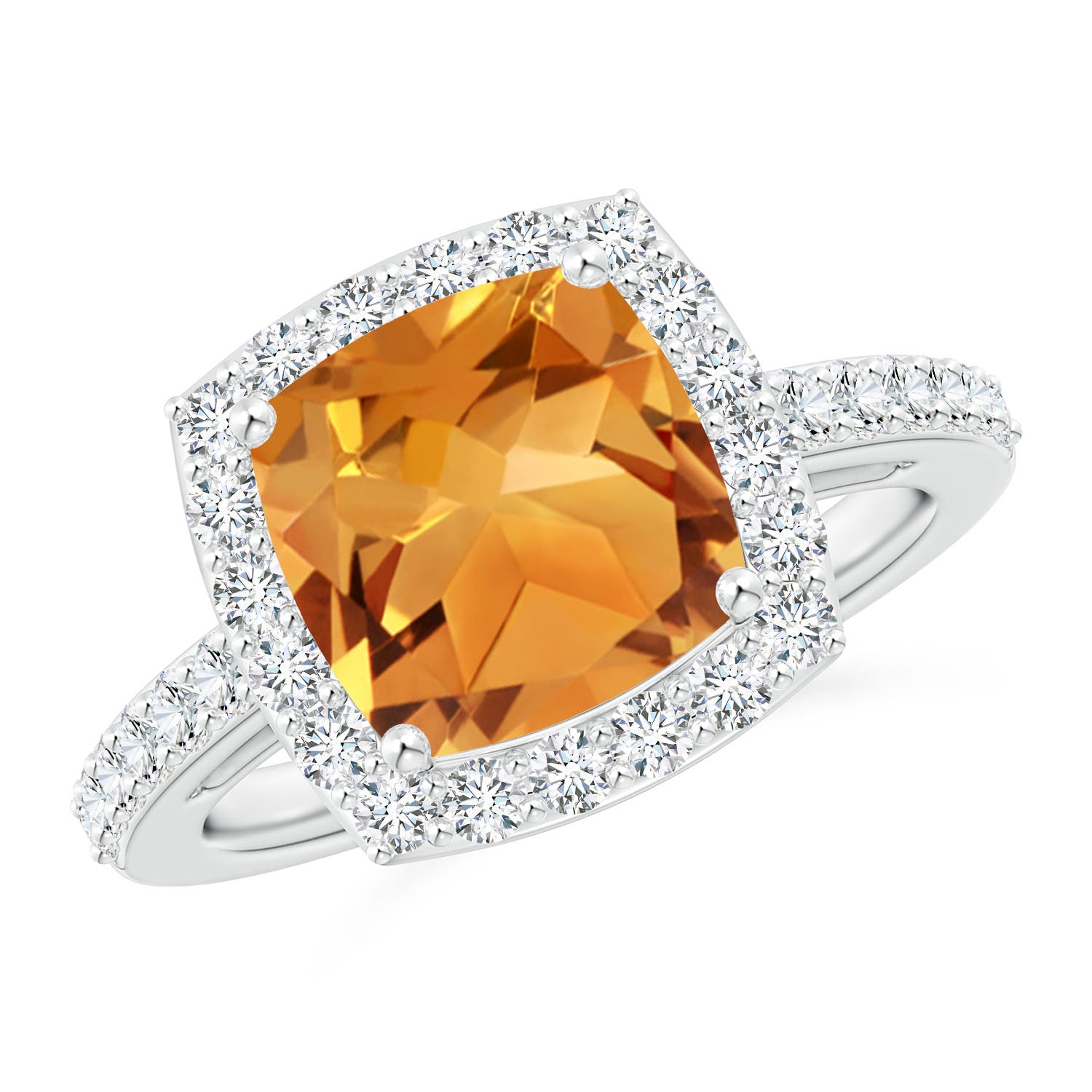 AA - Citrine / 3.13 CT / 14 KT White Gold