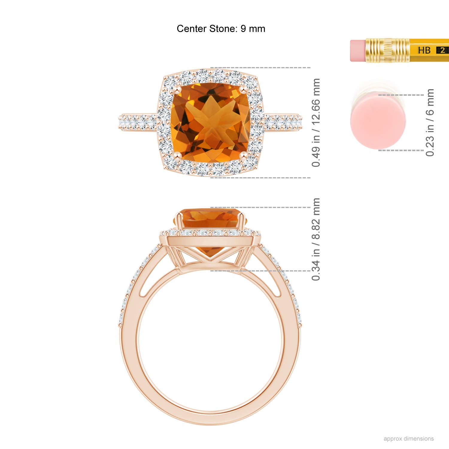 AAA - Citrine / 3.13 CT / 14 KT Rose Gold