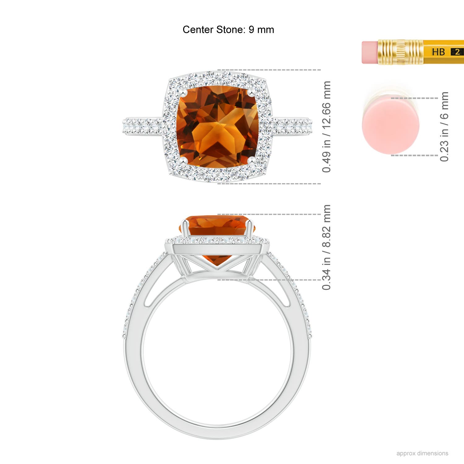 AAAA - Citrine / 3.13 CT / 14 KT White Gold