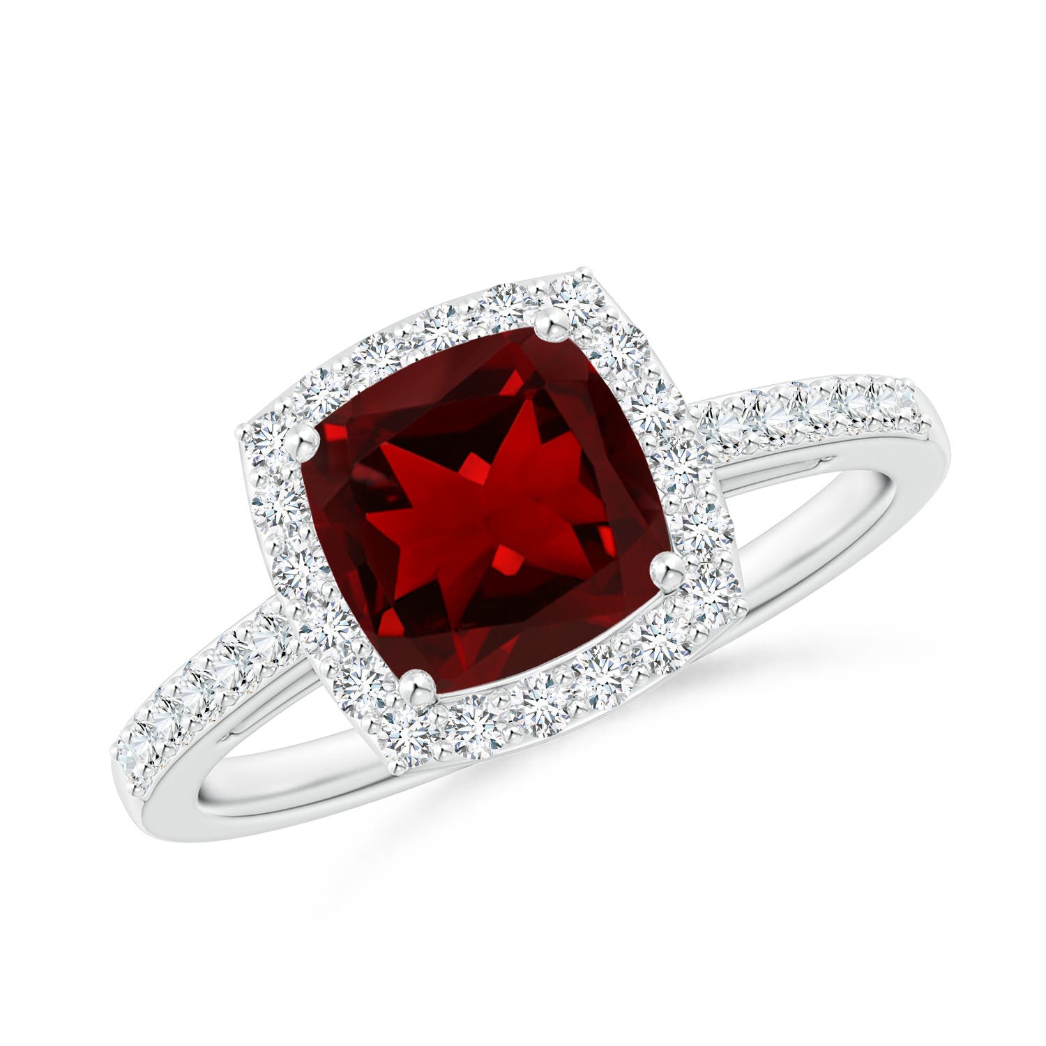 AAAA - Garnet / 1.65 CT / 14 KT White Gold