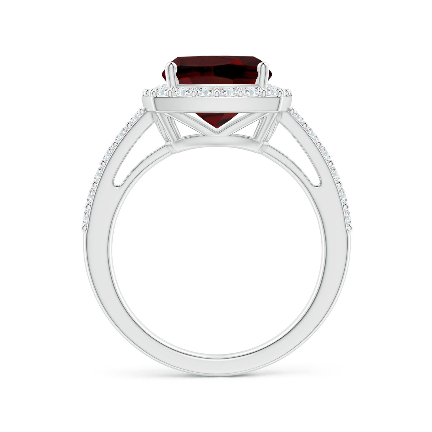 AAA - Garnet / 4.18 CT / 14 KT White Gold