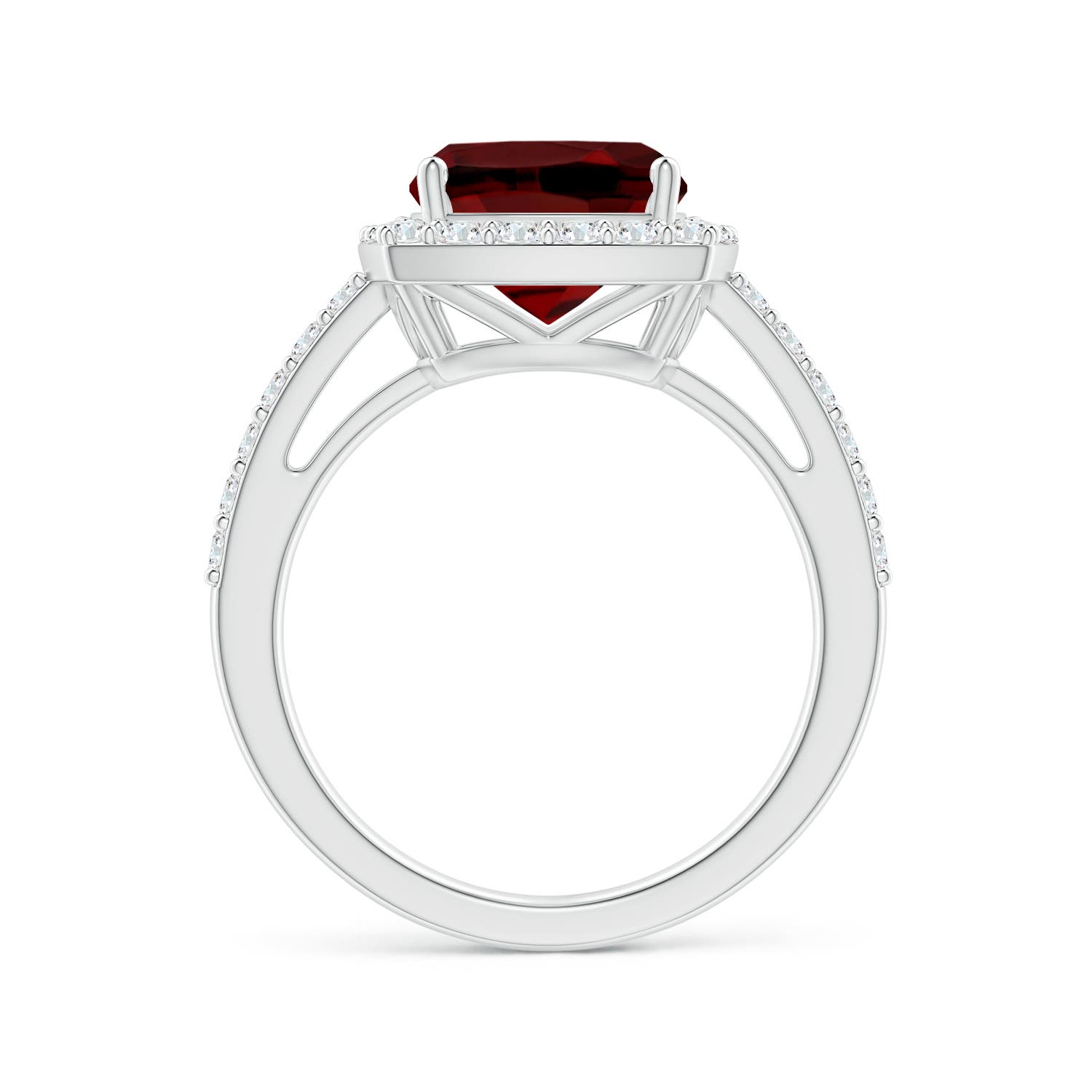 AAAA - Garnet / 4.18 CT / 14 KT White Gold