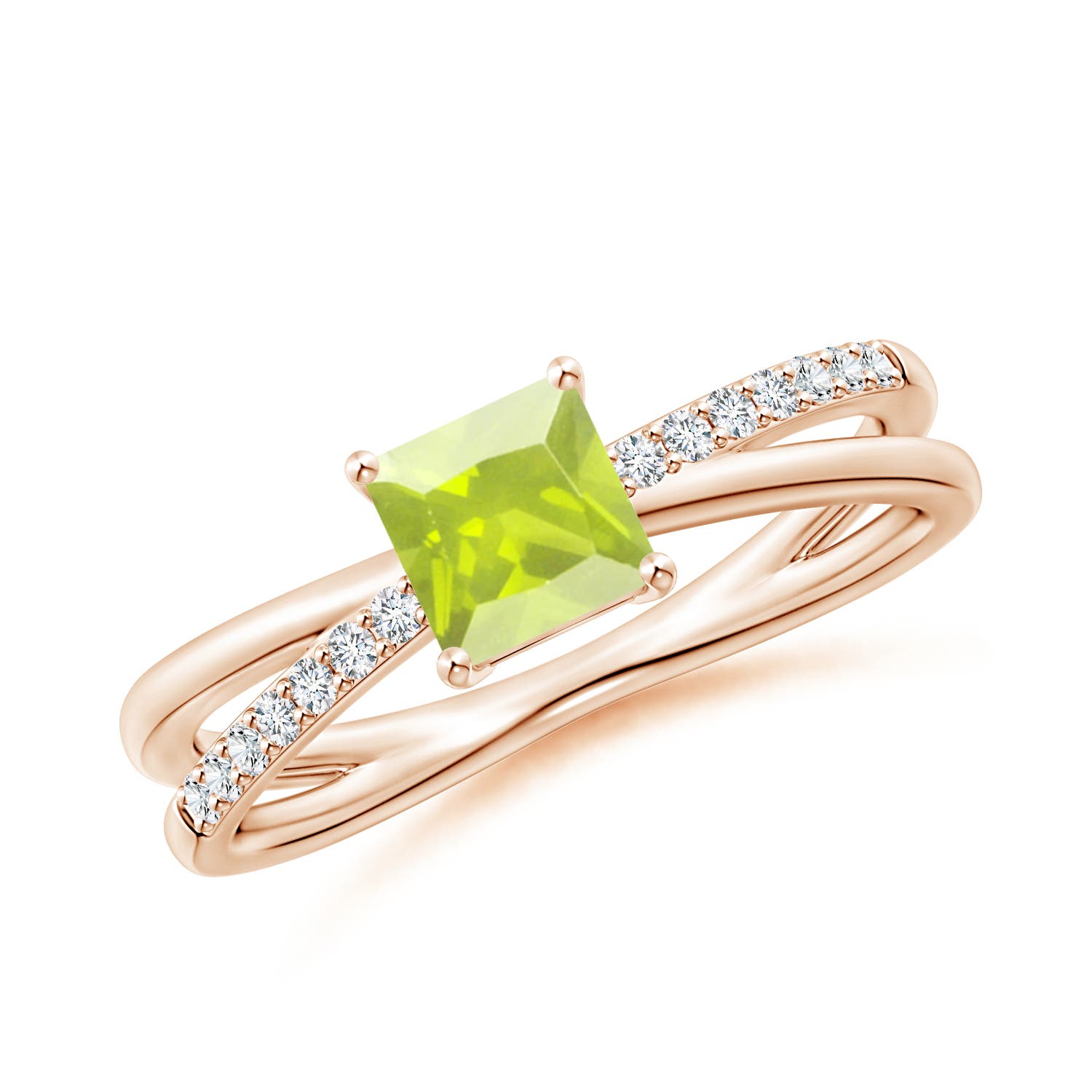 A - Peridot / 0.82 CT / 14 KT Rose Gold