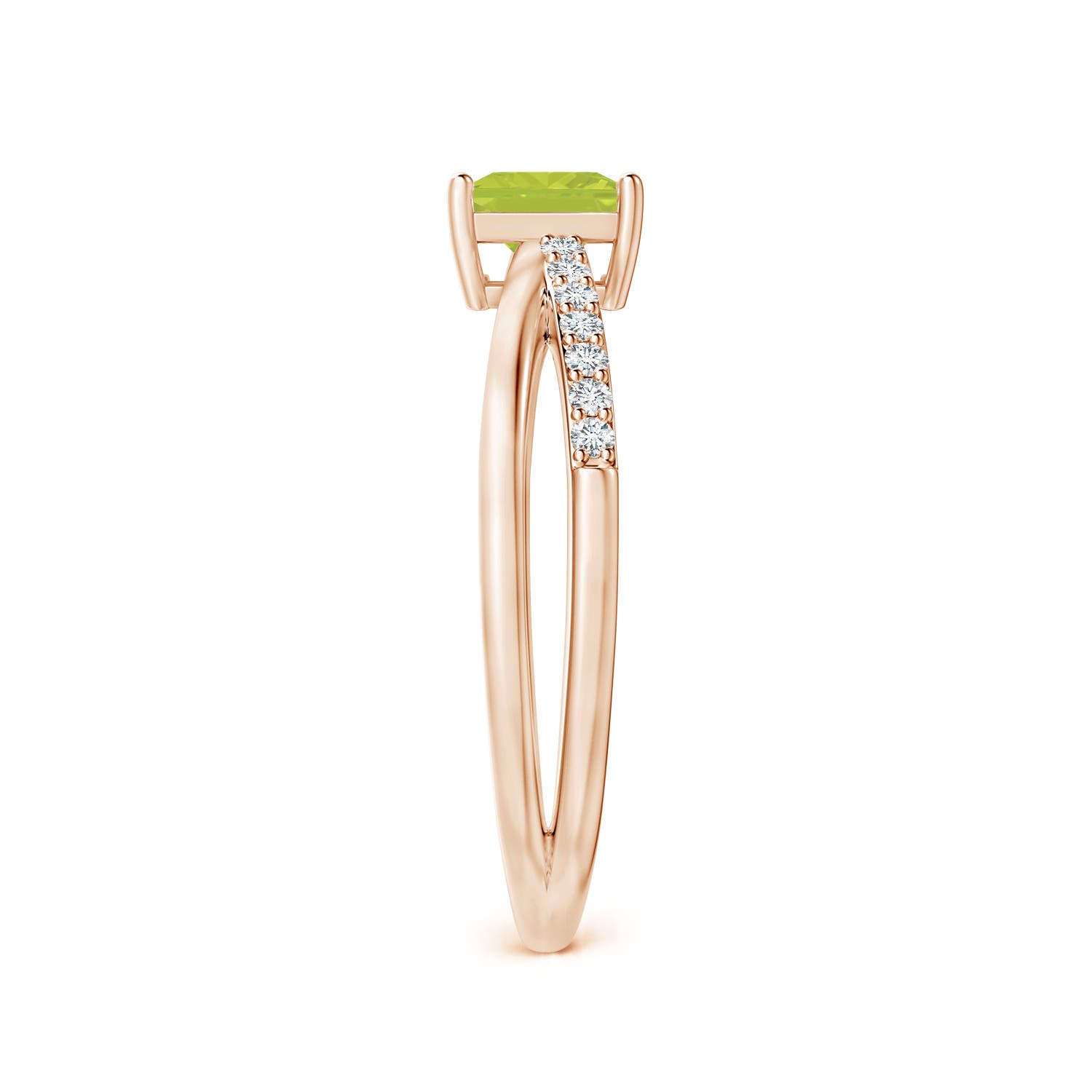 A - Peridot / 0.82 CT / 14 KT Rose Gold