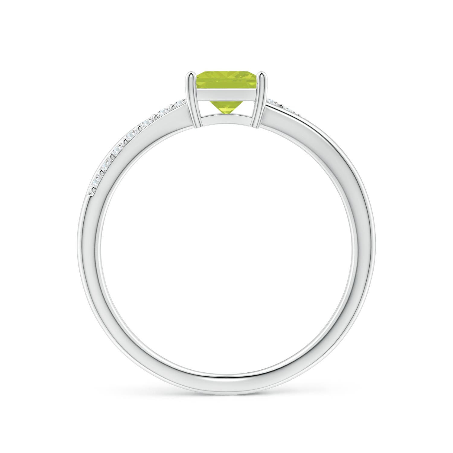 A - Peridot / 0.82 CT / 14 KT White Gold