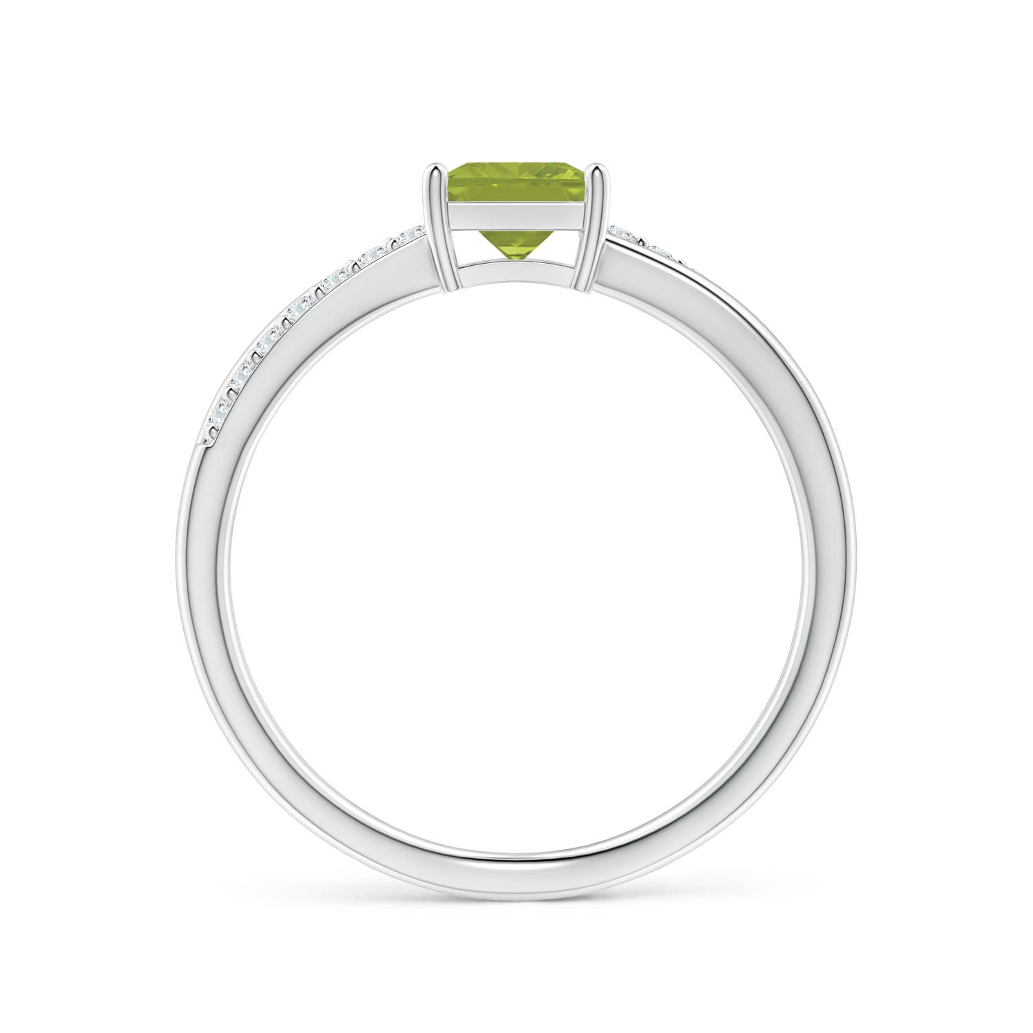 AA - Peridot / 0.82 CT / 14 KT White Gold