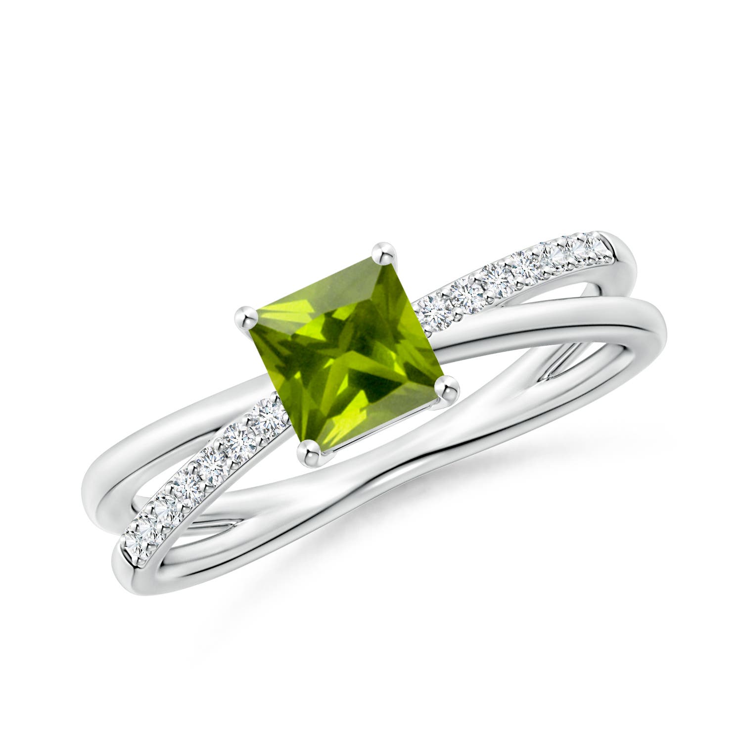 AAA - Peridot / 0.82 CT / 14 KT White Gold