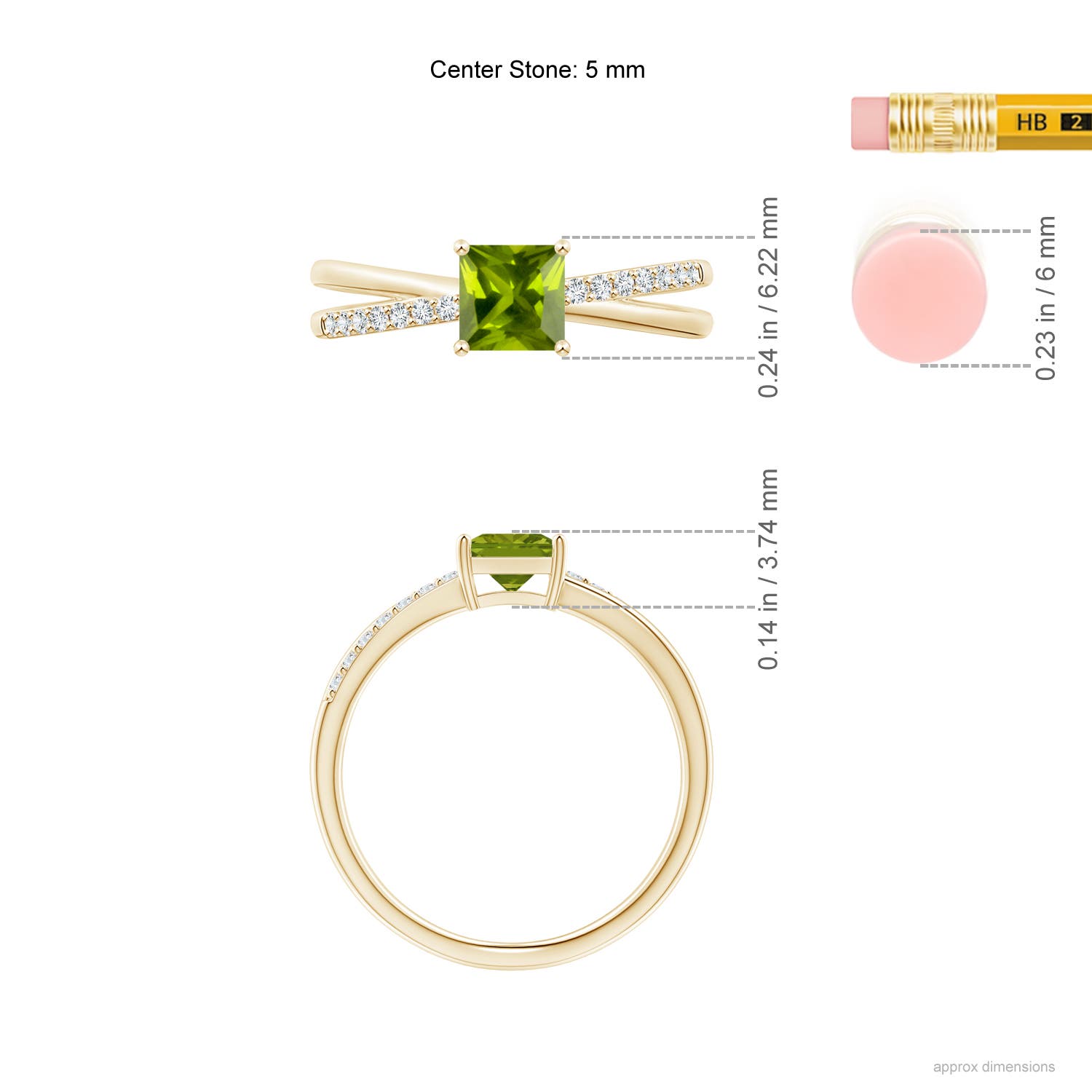 AAA - Peridot / 0.82 CT / 14 KT Yellow Gold