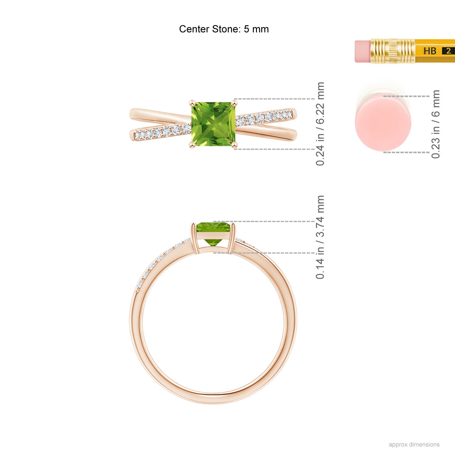 AAAA - Peridot / 0.82 CT / 14 KT Rose Gold