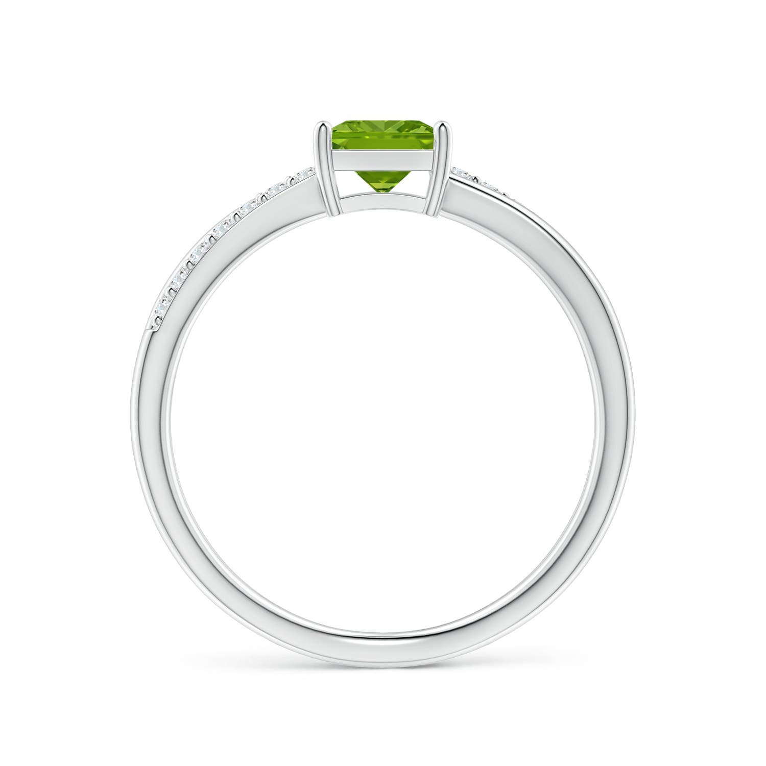 AAAA - Peridot / 0.82 CT / 14 KT White Gold