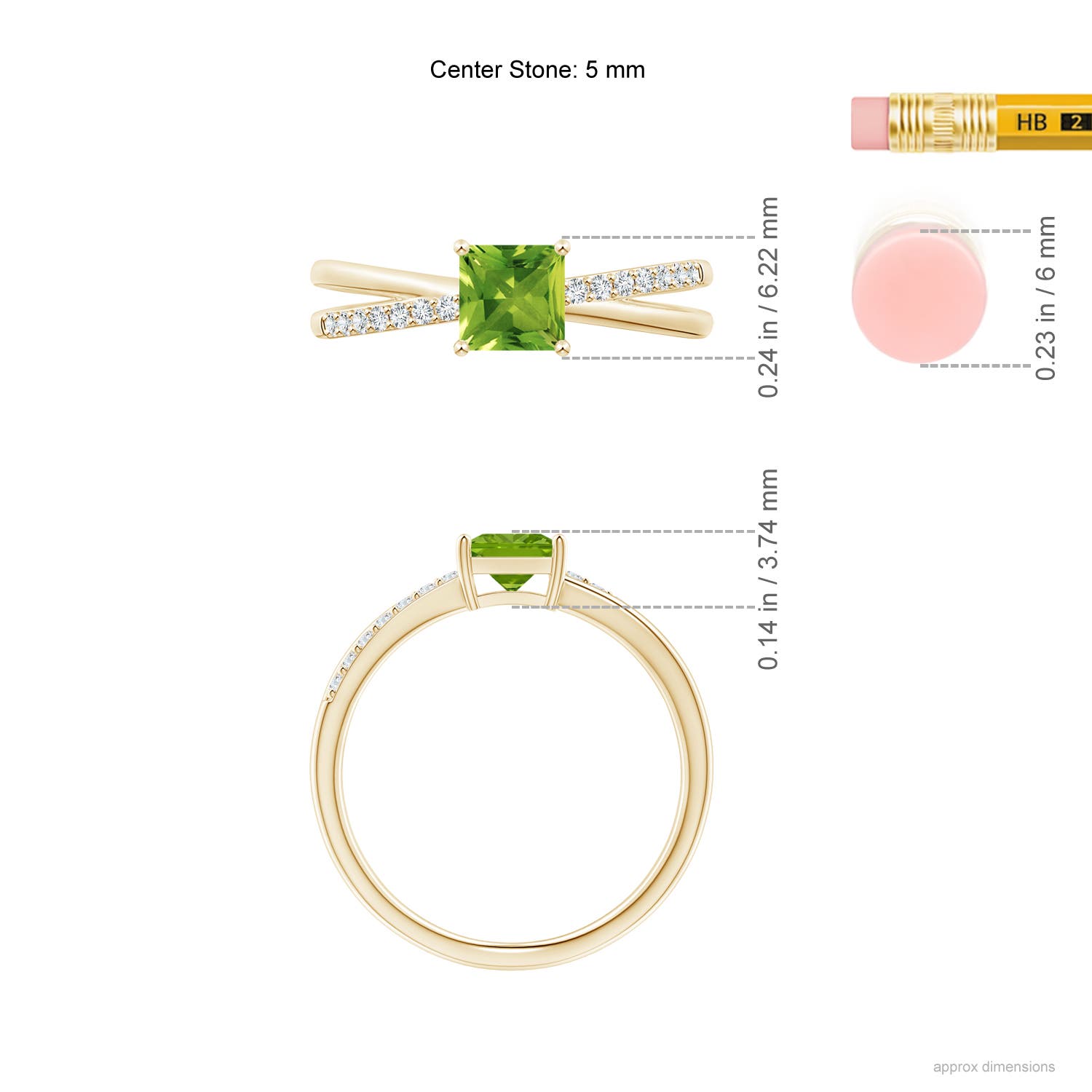 AAAA - Peridot / 0.82 CT / 14 KT Yellow Gold