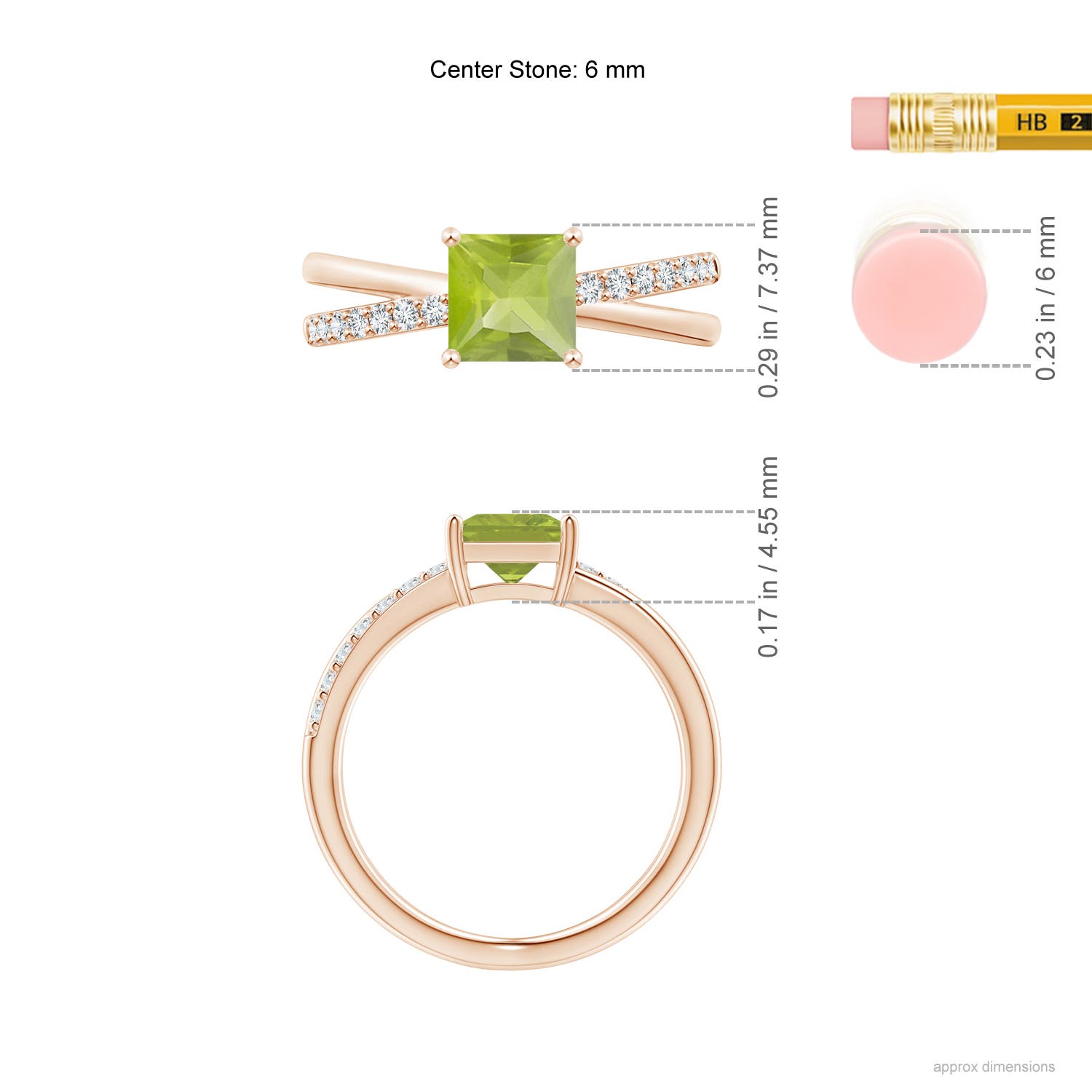 AA - Peridot / 1.3 CT / 14 KT Rose Gold