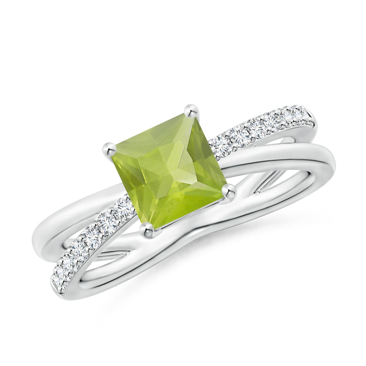 AA - Peridot / 1.3 CT / 14 KT White Gold