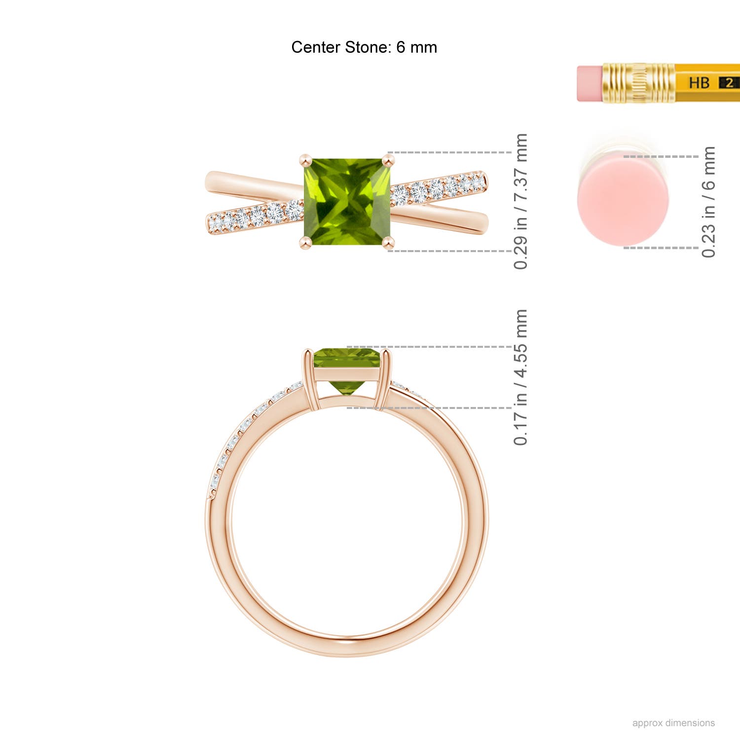 AAA - Peridot / 1.3 CT / 14 KT Rose Gold