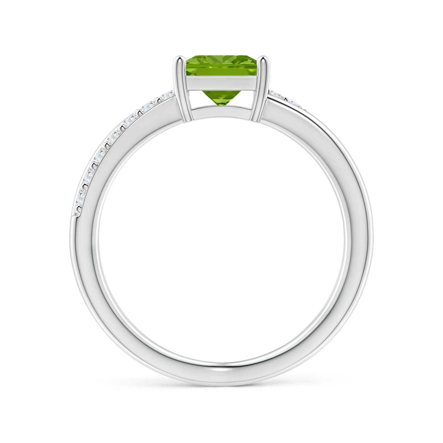 AAAA - Peridot / 1.3 CT / 14 KT White Gold