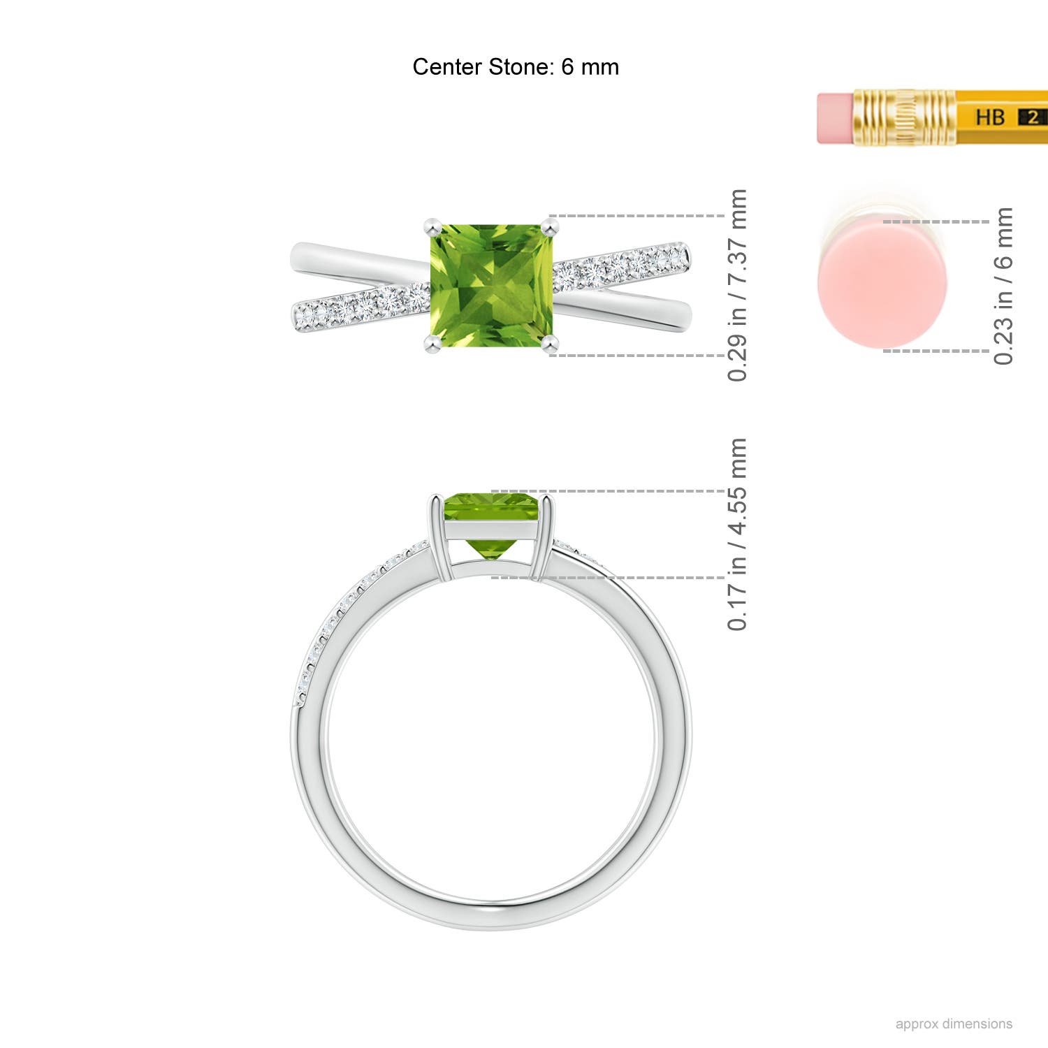 AAAA - Peridot / 1.3 CT / 14 KT White Gold