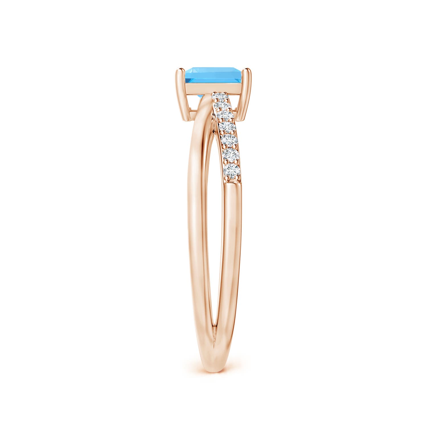 AAA - Swiss Blue Topaz / 0.92 CT / 14 KT Rose Gold