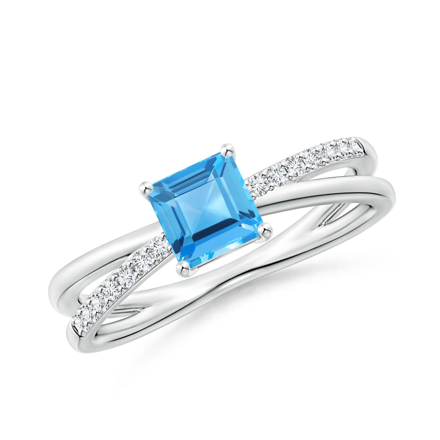 AAA - Swiss Blue Topaz / 0.92 CT / 14 KT White Gold