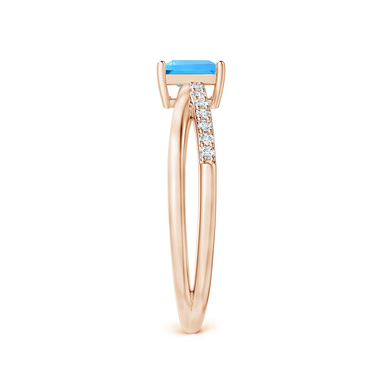 AAAA - Swiss Blue Topaz / 0.92 CT / 14 KT Rose Gold