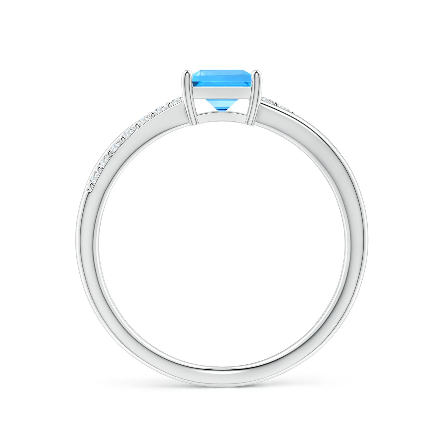 AAAA - Swiss Blue Topaz / 0.92 CT / 14 KT White Gold